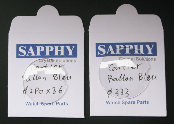 Cartier Ballon Bleu repair sapphire crystals
