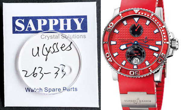 Ulysse Nardin 263-33 repair crystals