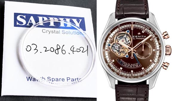 Zenith El Primero 03.2086.4021 repair crystals